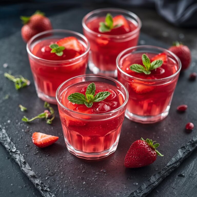 Strawberry Hibiscus Pink Gelatin – Low-Calorie Weight Loss Dessert Recipe