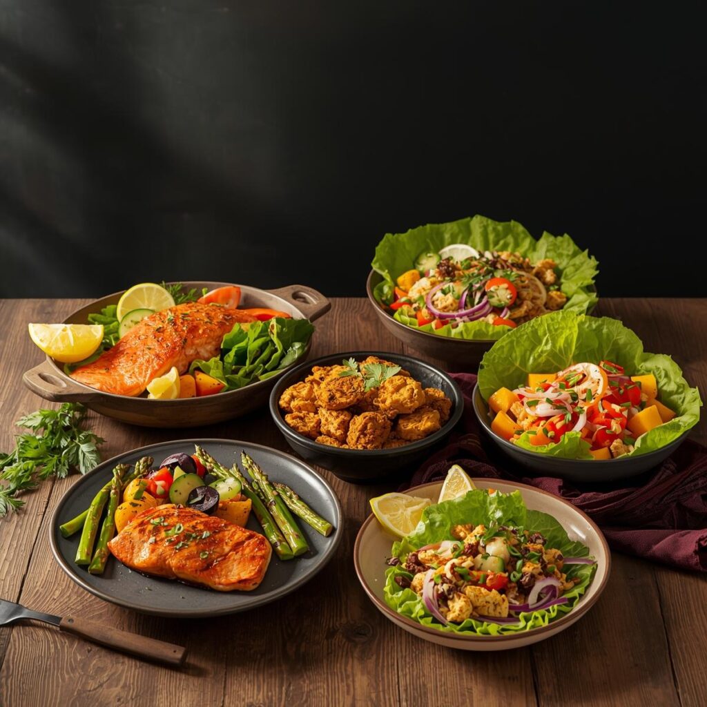 Colorful Southwestern vegan bowl with sweet potatoes and black beans – plant-based low-calorie meal